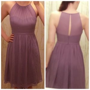 Lavender Halter Bridesmaid Dress